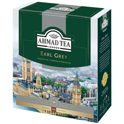 Чай AHMAD "Earl Grey" черный с ароматом бергамота,100 пакетиков в конвертах по 2 г, 595i-08 Чай AHMAD "Earl Grey" черный с ароматом бергамота,100 пакетиков в конвертах по 2 г, 595i-08