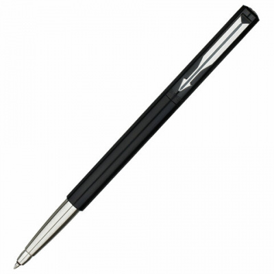 Ручка-роллер PARKER "Vector Black", корпус черный лак, детали из нержавеющей стали, синяя, S0319630 Ручка-роллер PARKER "Vector Black", корпус черный лак, детали из нержавеющей стали, синяя, S0319630
