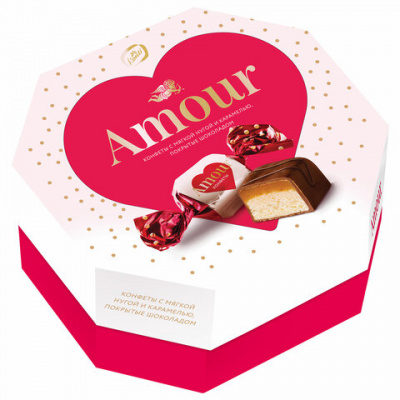 Конфеты глазированные KONTI "Amour" из мягкой нуги и карамели, 150 г, 17322 Конфеты глазированные KONTI "Amour" из мягкой нуги и карамели, 150 г, 17322