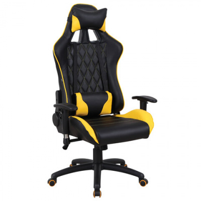 Кресло компьютерное BRABIX "GT Master GM-110", две подушки, экокожа, черное/желтое, 531927 Кресло компьютерное BRABIX "GT Master GM-110", две подушки, экокожа, черное/желтое, 531927