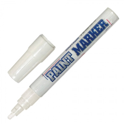 Маркер-краска лаковый (paint marker) MUNHWA, 4 мм, БЕЛЫЙ, нитро-основа, алюминиевый корпус, PM-05 Маркер-краска лаковый (paint marker) MUNHWA, 4 мм, БЕЛЫЙ, нитро-основа, алюминиевый корпус, PM-05