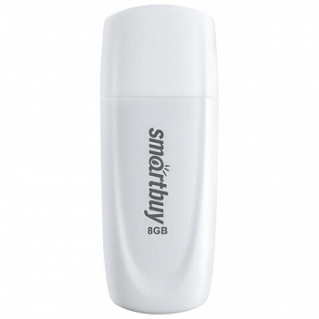 Флеш-диск 8 GB SMARTBUY Scout USB 2.0, белый, SB008GB2SCW
