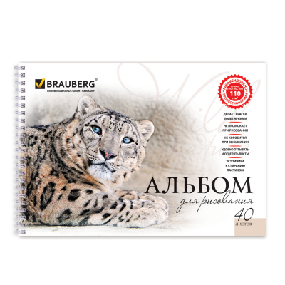 Альбом для рисования, А4, 40 листов, гребень, обложка картон, BRAUBERG, 205х290 мм, "Благородные кошки" (2 вида), 102831 Альбом для рисования, А4, 40 листов, гребень, обложка картон, BRAUBERG, 205х290 мм, "Благородные кошки" (2 вида), 102831