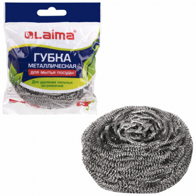 Губка (мочалка) металлическая, спиральная, 50 г, БОЛЬШАЯ, для посуды, гриля, плиты, LAIMA, 603101 Губка (мочалка) металлическая, спиральная, 50 г, БОЛЬШАЯ, для посуды, гриля, плиты, LAIMA, 603101