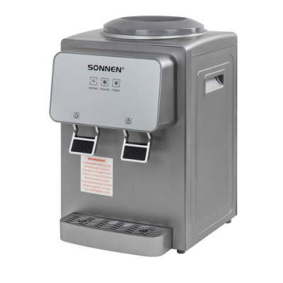 Кулер для воды SONNEN TSE-02GP, настольный, НАГРЕВ/ОХЛАЖДЕНИЕ ЭЛЕКТРОННОЕ, 2 крана, серебристый, 455745 Кулер для воды SONNEN TSE-02GP, настольный, НАГРЕВ/ОХЛАЖДЕНИЕ ЭЛЕКТРОННОЕ, 2 крана, серебристый, 455745