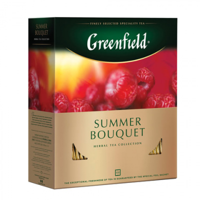 Чай GREENFIELD "Summer Bouquet" фруктовый, 100 пакетиков в конвертах по 2 г, 0878-09 Чай GREENFIELD "Summer Bouquet" фруктовый, 100 пакетиков в конвертах по 2 г, 0878-09