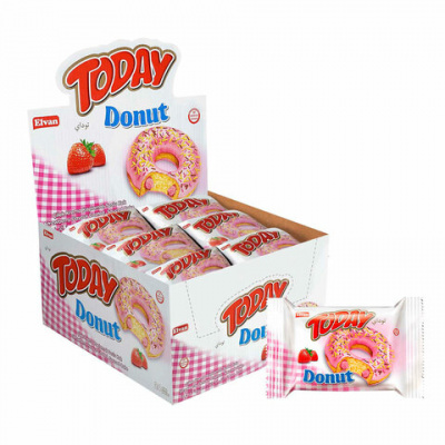 Кекс TODAY "Donut", со вкусом клубники, ТУРЦИЯ, 24 штуки по 40 г в шоу-боксе, 1367т Кекс TODAY "Donut", со вкусом клубники, ТУРЦИЯ, 24 штуки по 40 г в шоу-боксе, 1367т