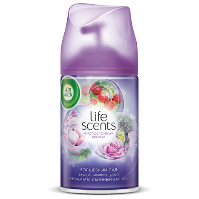Сменный баллон 250 мл, AIRWICK LifeScents "Волшебный сад", для автоматических освежителей, универсальный Сменный баллон 250 мл, AIRWICK LifeScents "Волшебный сад", для автоматических освежителей, универсальный