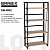 Стеллаж на металлокаркасе BRABIX "LOFT SH-001", 600х300х1250 мм, складной, цвет дуб натуральный, 641230