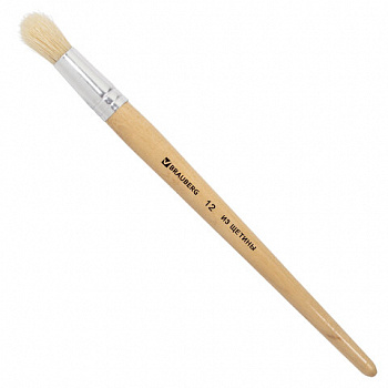 Кисть BRAUBERG, щетина, круглая, № 12, 200200 Кисть BRAUBERG, щетина, круглая, № 12, 200200